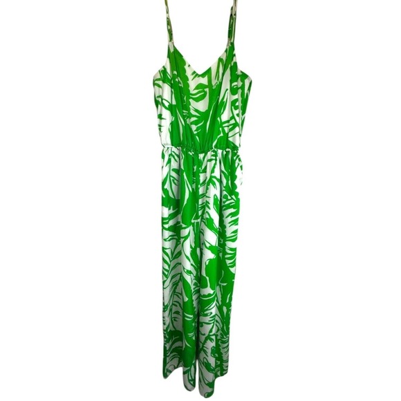 Lilly Pulitzer for Target Lime Green White Sleeveless Jumpsuit‎ Tropical Sz XS - Picture 1 of 15